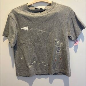 Gray Shirt with Playful Design